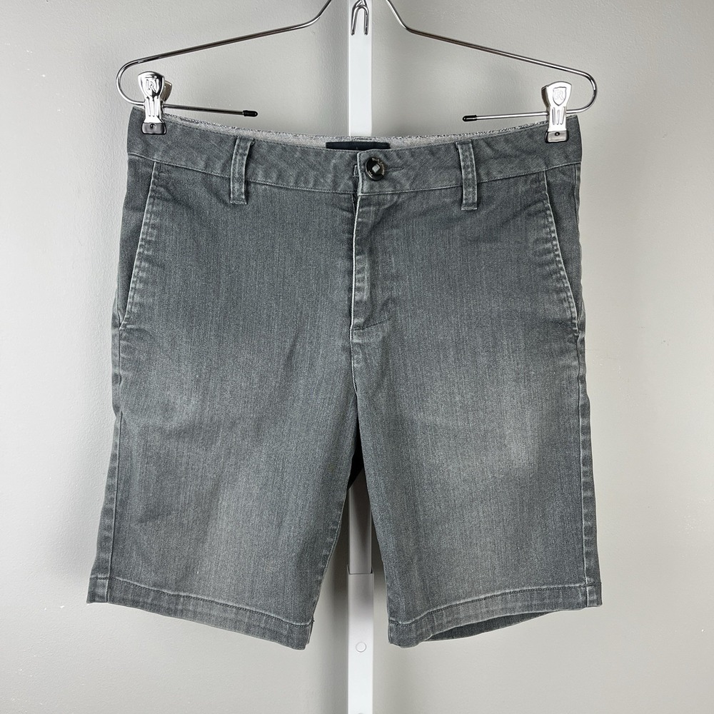 Blue Crown Shorts Mens 29 Slim Chino Gray 8" Flat Front Skater‎